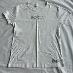 Botox Bedazzled Silver Rhinestone White Short Sleeve Tee 100% Cotton Size XL